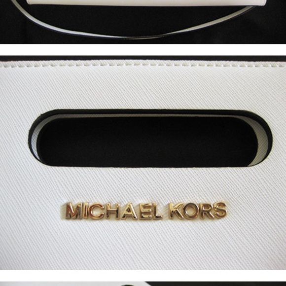 <SOLD>MICHAEL KORS White saffiano large clutch bag - Picture 3 of 7